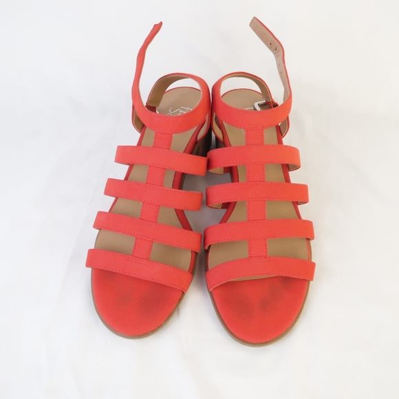 Franco Sarto red strappy sandal heels SHB-01 - Picture 7 of 10